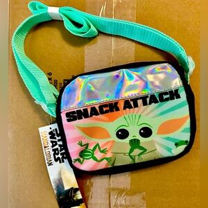 Bioworld Star Wars Crossbody Bag with Grogu & Green and Pink Details